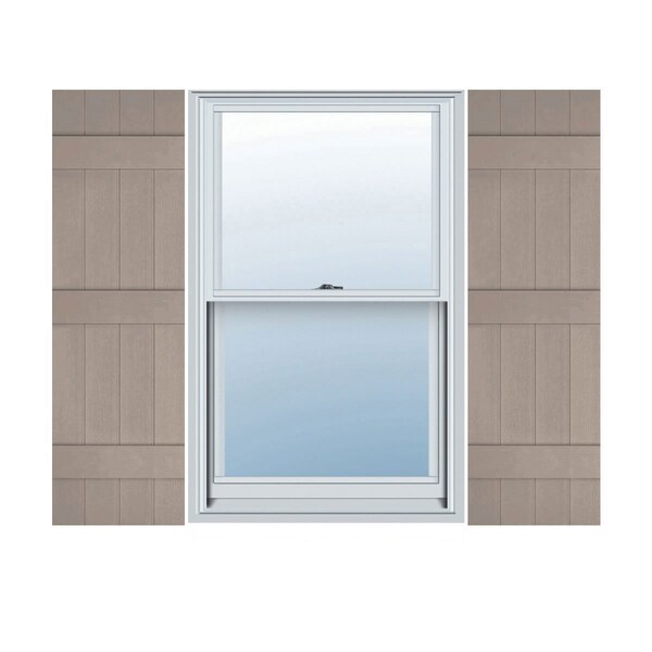 Ekena Millwork Lifetime Vinyl, TailorMade 4 Board Joined (3 Batten), Board-n-Batten, Shutter Loks, LJ4C14X05800CL, PR LJ4C14X05800CL - main